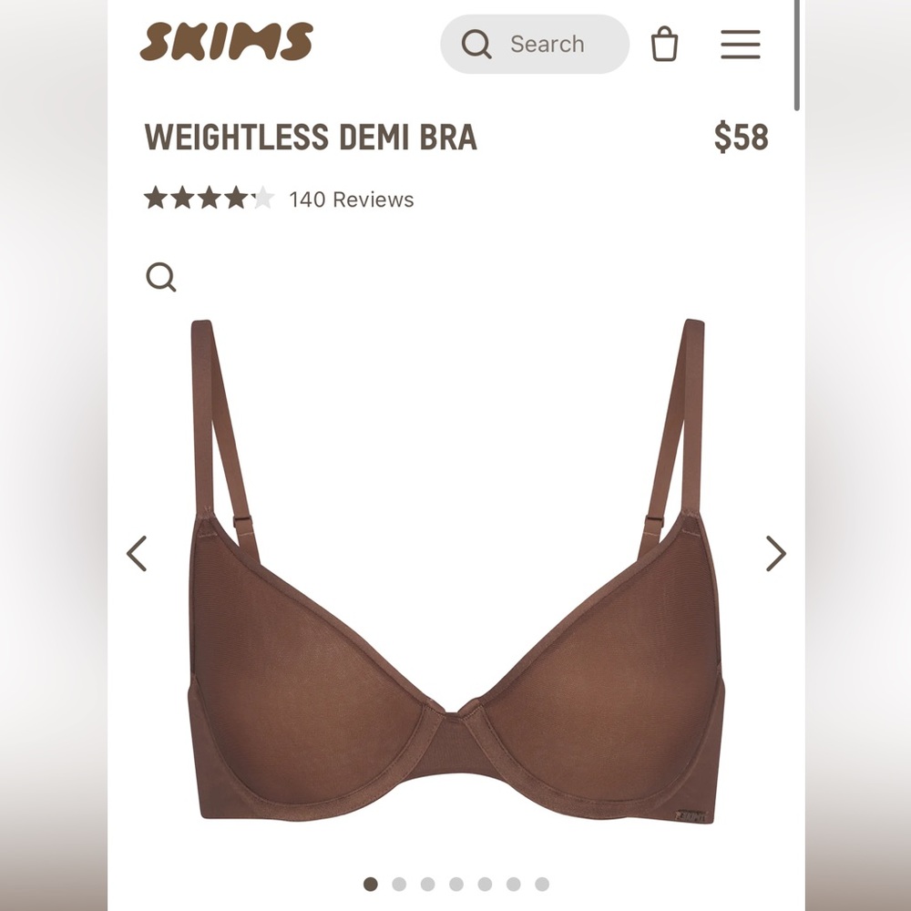 SKIMS Weightless Demi Bra Size 32 DD NWT
